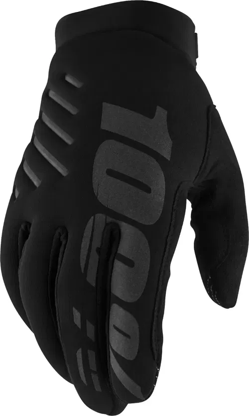 100% Brisker Black Motocross ATV BMX Cold Weather Gloves Youth L