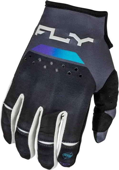 Fly Racing Kinetic Charcoal/Black/Blue Motocross ATV BMX Gloves Adult 2XL