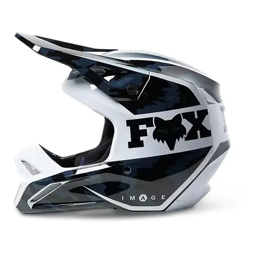 Fox Racing V1 Nuklr Black White MX ATV Helmet Adult 2XL