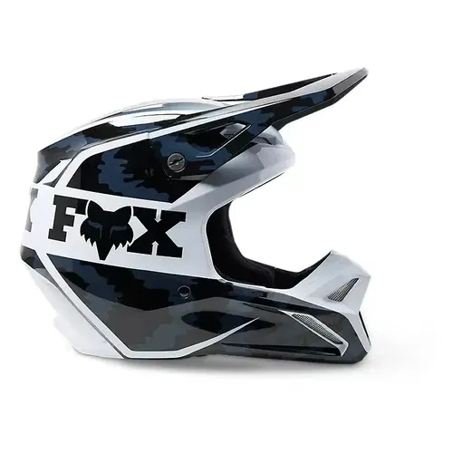 Fox Racing V1 Nuklr Black White MX ATV Helmet Adult 2XL