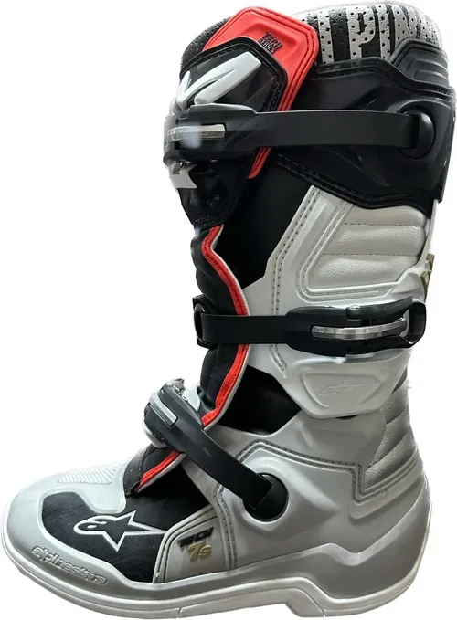 Alpinestars Tech 7s Youth Motorcross ATV MX Offroad Boots 5 Black White Silver
