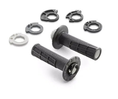 ODI MX V2 Lock On Half Waffle Grips with Handguard Hole - Black
