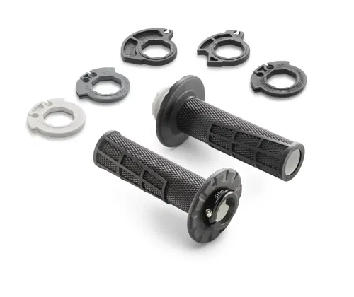 ODI MX V2 Lock On Half Waffle Grips with Handguard Hole - Black