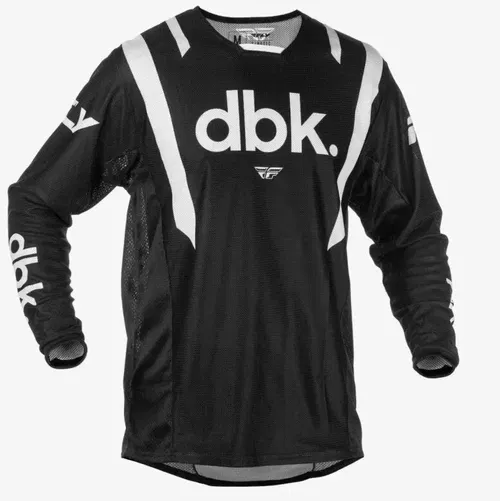 Fly Racing Kinetic Mesh dbk Black Motocross BMX Jersey Adult Large