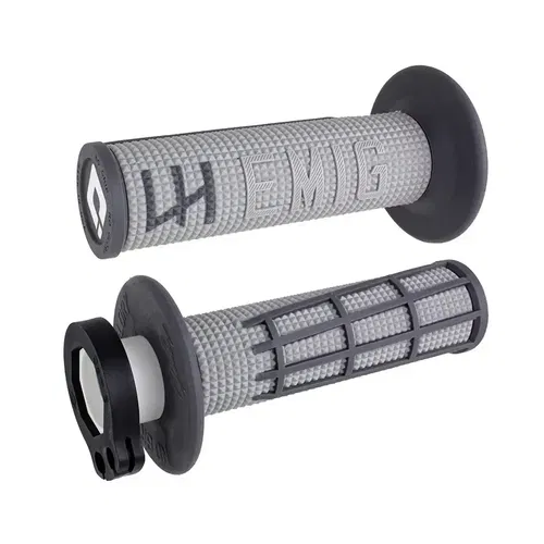 ODI EMIG V2 Lock On Half Waffle Grips with Handguard Hole - Grey / Graphite