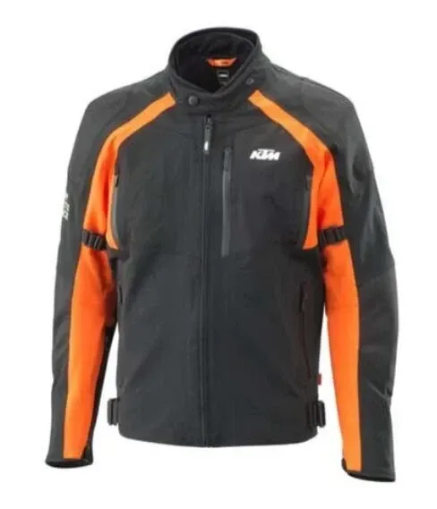 KTM Apex V4 Protective Motorcycle Street Jacket Black and Orange Mens Large