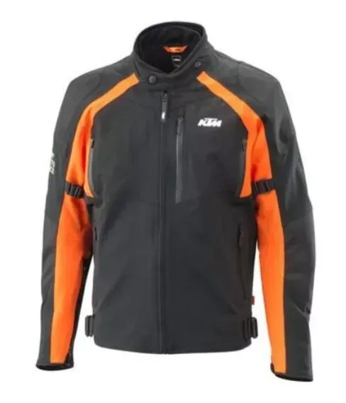 KTM Apex V4 Protective Motorcycle Street Jacket Black and Orange Mens Large