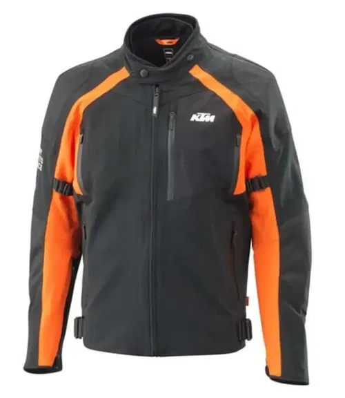KTM Apex V4 Protective Motorcycle Street Jacket Black and Orange Mens Large