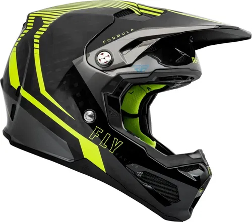Fly Racing Formula Carbon Tracer Black Yellow Motocross BMX Helmet Adult Large