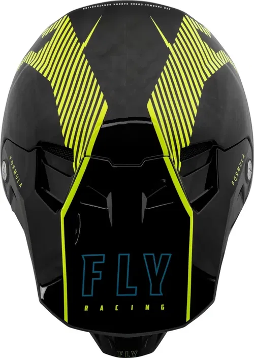 Fly Racing Formula Carbon Tracer Black Yellow Motocross BMX Helmet Adult Large