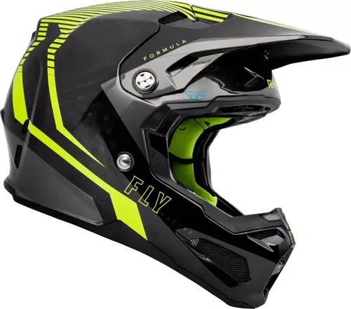 Fly Racing Formula Carbon Tracer Black Yellow Motocross BMX Helmet Adult Large