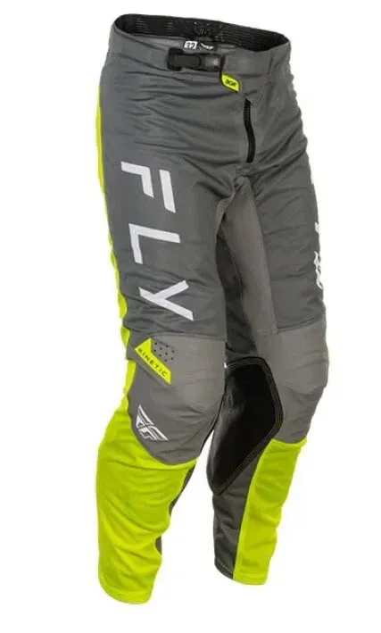 Fly Racing Kinetic Mesh Center Grey High Vis Motocross BMX ATV Pants Size 28
