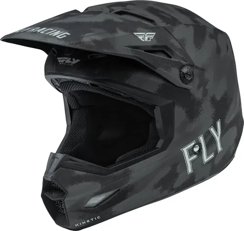 Fly Racing Kinetic Special Edition Matte Grey Camo Motocross Helmet Youth Small