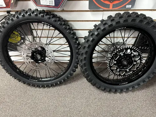 Warp 9 Wheel Set KTM Front 1.6x21 Rear 2.15x19 Black MX 32 Tires 50T Sprocket