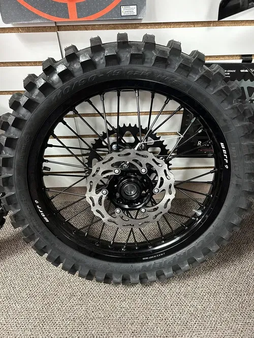 Warp 9 Wheel Set KTM Front 1.6x21 Rear 2.15x19 Black MX 32 Tires 50T Sprocket