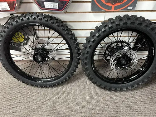 Warp 9 Wheel Set KTM Front 1.6x21 Rear 2.15x19 Black MX 32 Tires 50T Sprocket