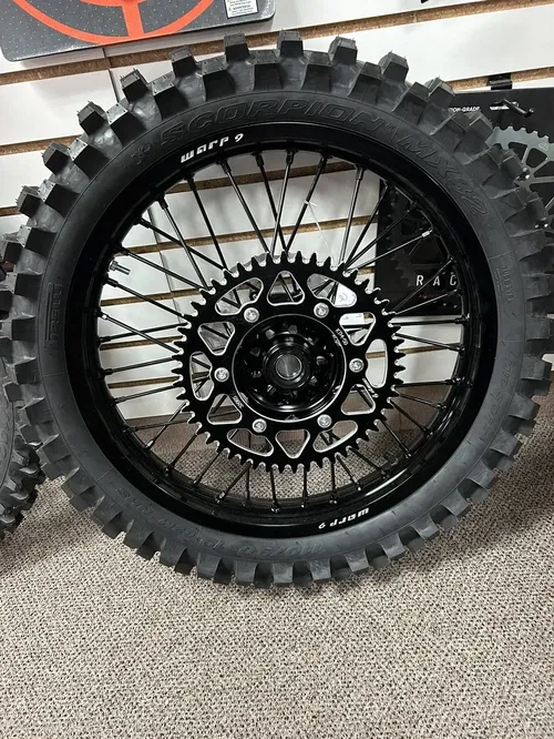 Warp 9 Wheel Set KTM Front 1.6x21 Rear 2.15x19 Black MX 32 Tires 50T Sprocket