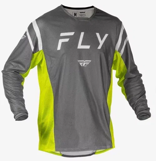 Fly Racing Kinetic Mesh  Grey Blue Motocross BMX Jersey Adult XXL