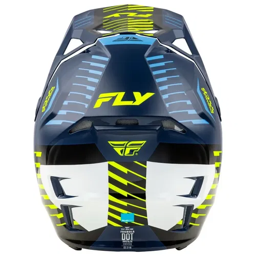 Fly Racing Formula CP Slice Navy Hi-Vis White Motocross ATV Helmet Adult Medium