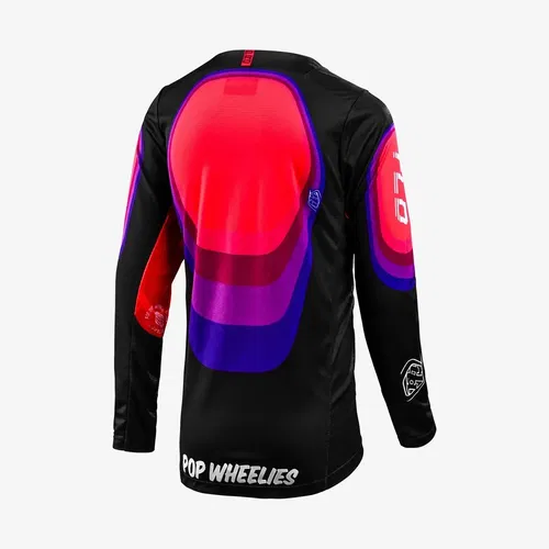 Troy Lee Designs GP Pro Reverb Black / Glo Red Motocross BMX Jersey Youth XS