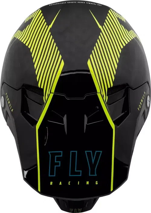 Fly Racing Formula Carbon Tracer Black Yellow Motocross BMX Helmet Adult Small