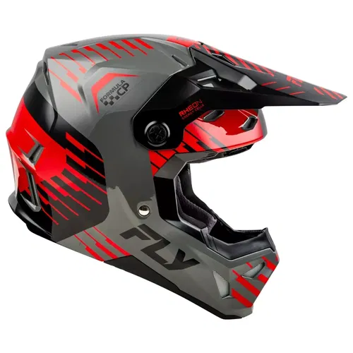 Fly Racing Formula CP Slice Grey Red Black Motocross ATV Helmet Adult Medium