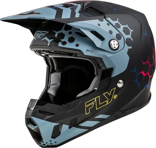 Fly Racing Formula CC Tektonic Matte Black/Slate/Blue MX ATV Helmet Adult Large