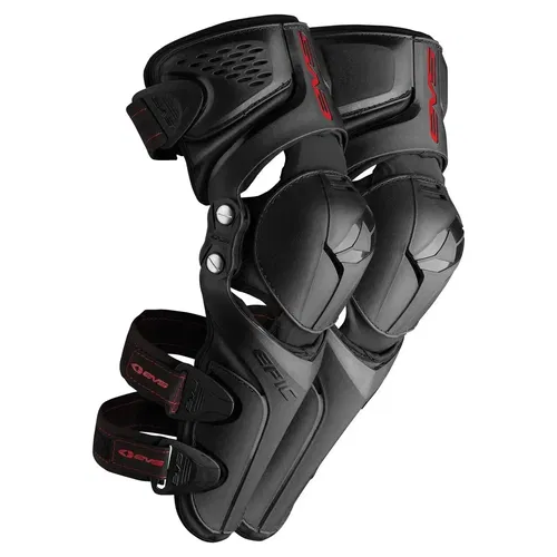 EVS Epic CE Rated Black Motocross Off-Road Protection Knee Pad Adult Large/XL