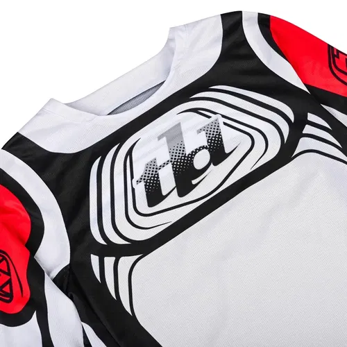 Troy Lee Designs GP Pro Wavez Off-White Red Motocross BMX Jersey Youth XL