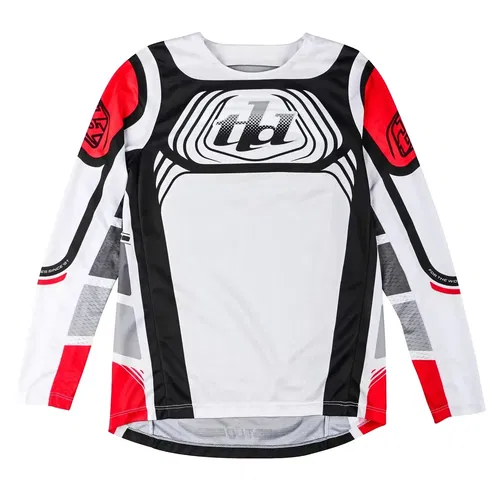 Troy Lee Designs GP Pro Wavez Off-White Red Motocross BMX Jersey Youth XL