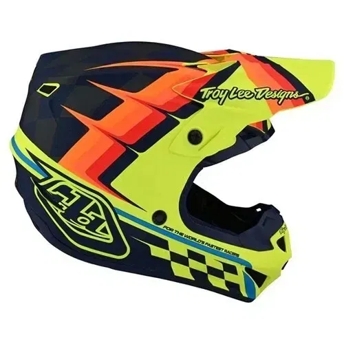 Troy Lee Designs SE4 Polyacrylite Warped Yellow Black MX ATV Helmet Youth Medium