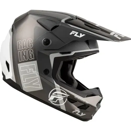 Fly Racing Kinetic Matte Gray Black White Motocross ATV BMX Helmet Adult XXL