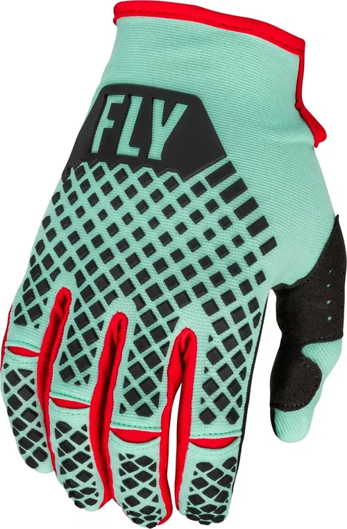 Fly Racing Kinetic SE Rave Mint Black Red Motocross ATV BMX Gloves Adult 2XL