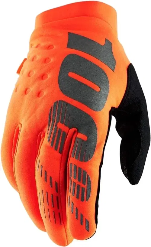 100% Brisker Fluo Orange Black Motocross BMX Cold Weather Gloves Adult Small