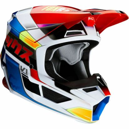 FOX Racing V1 Youth MX Helmet YORR Red/Multi Color