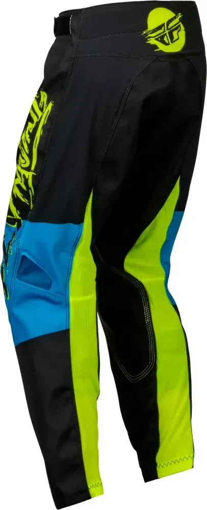 Fly Racing Youth Kinetic Khaos Hi-Vis/Black/Cyan Large/26