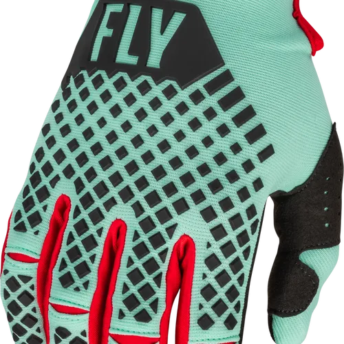 FLY RACING KINETIC S.E. RAVE GLOVES MINT/BLACK/RED MD