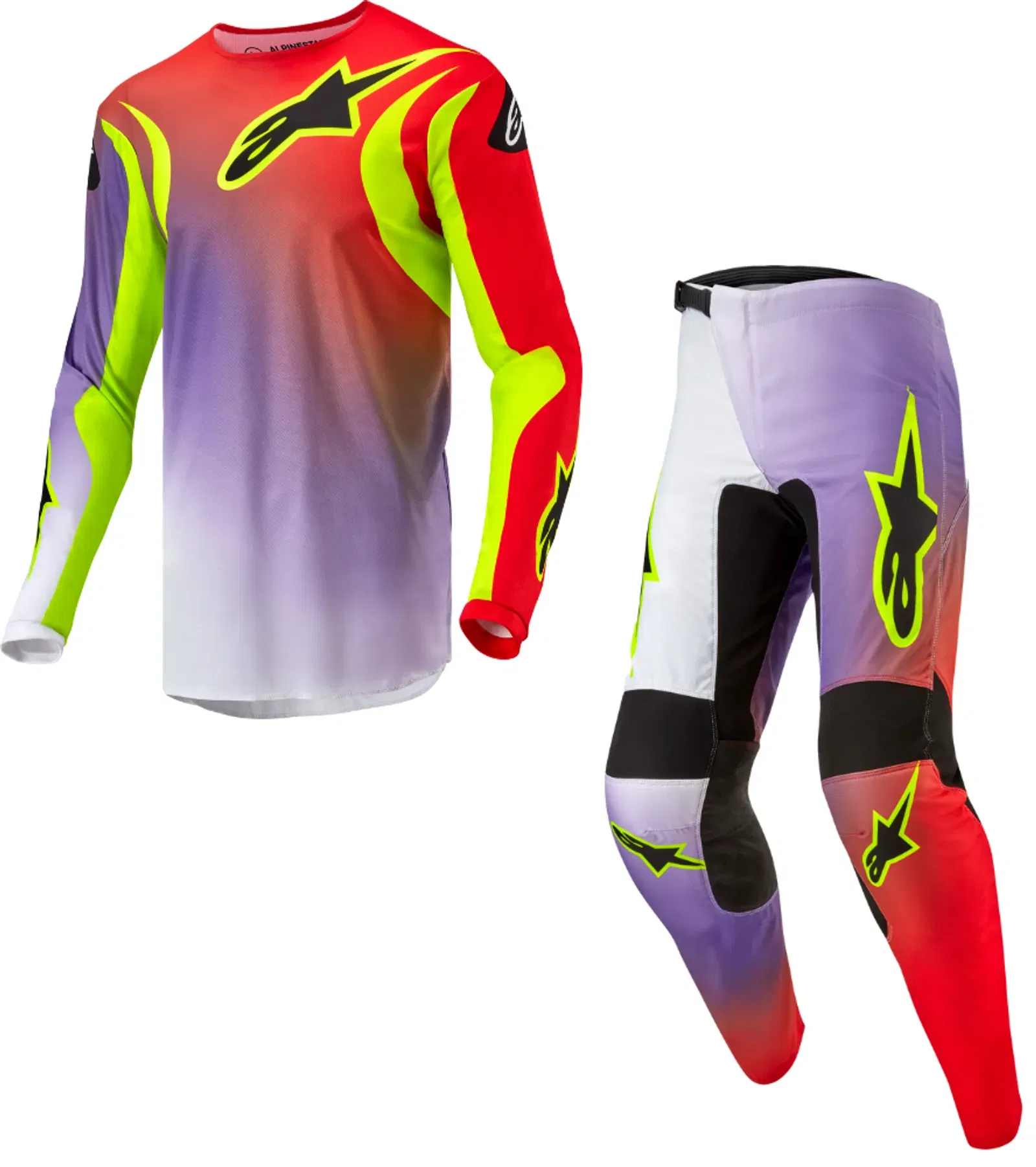 2024 Alpinestars Fluid LUCENT Adult Pant Jersey Gear Combo Neon