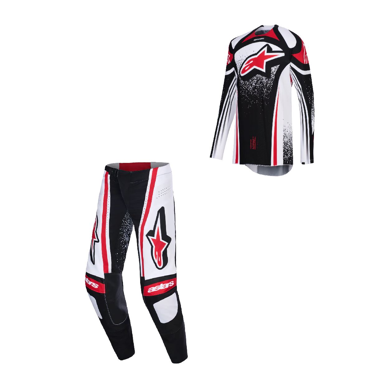 2026 Alpinestars Techstar Nomur White/Black/Red Jersey + Pant Set