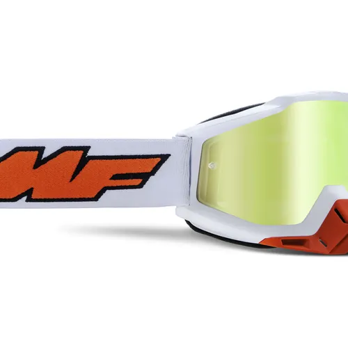 FMF VISION POWERBOMB GOGGLE ROCKET WHITE TRUE GOLD LENS