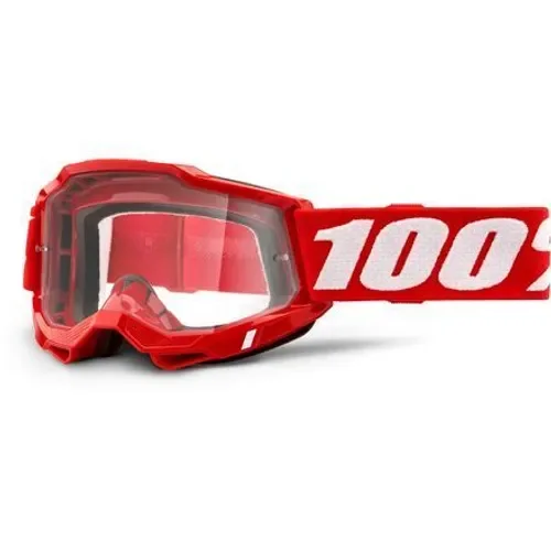 100% Accuri 2 Off Road MX ATV Goggle Clear Lense Red