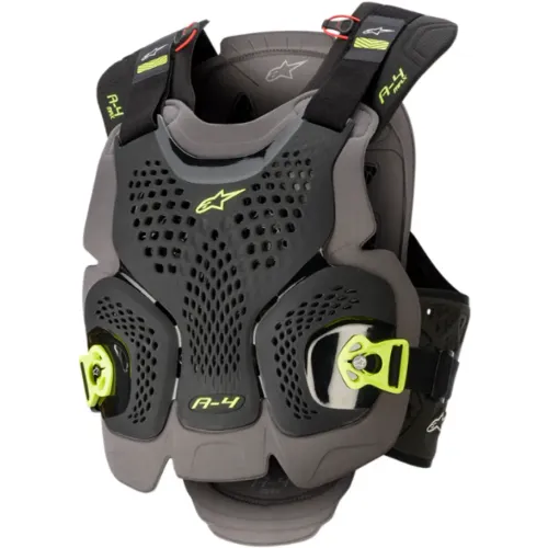 ALPINESTARS A-4 MAX CHEST PROTECTOR BLK/ANTH/FLUO YLW MD/LG
