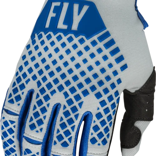 FLY RACING YOUTH KINETIC GLOVES BLUE/LIGHT GREY YL