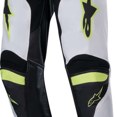 24 ALPINESTARS YOUTH RACER LUCENT PANTS WHT/NEON RD/YLW FLUO