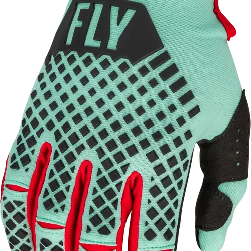 FLY RACING YOUTH KINETIC S.E RAVE GLOVES MINT/BLACK/RED YL