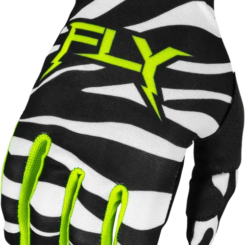 Fly Racing Lite Gloves Large White Black Neon