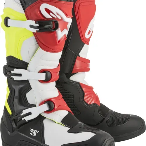 ALPINESTARS TECH 3 BOOTS BLACK/WHITE/YELLOW Size 15