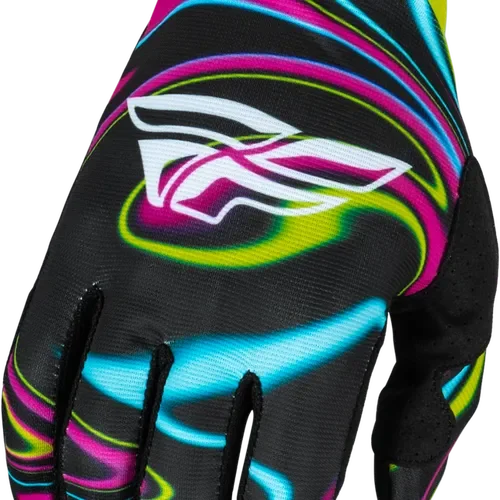 Fly Racing Lite Gloves Black Neon Pink Electric Blue Large