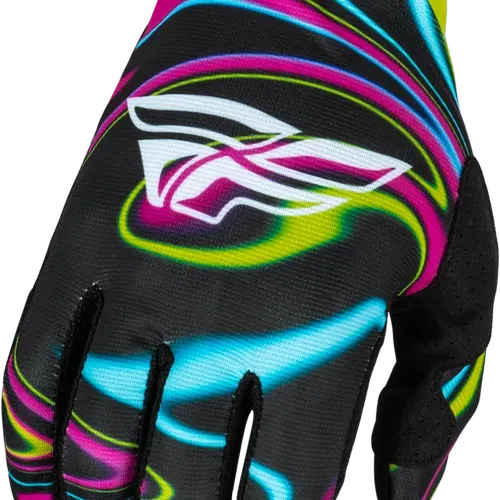 Fly Racing Lite Gloves Black Neon Pink Electric Blue Large