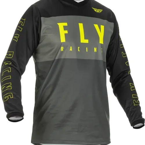 FLY RACING YOUTH F-16 JERSEY GREY/BLACK/HI-VIS YOUTH SMALL